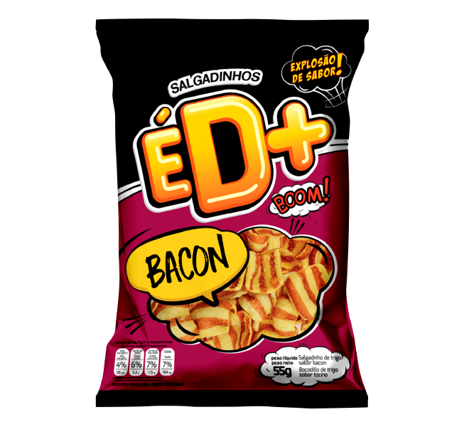 Salgadinho ÉD+ sabor bacon 55g